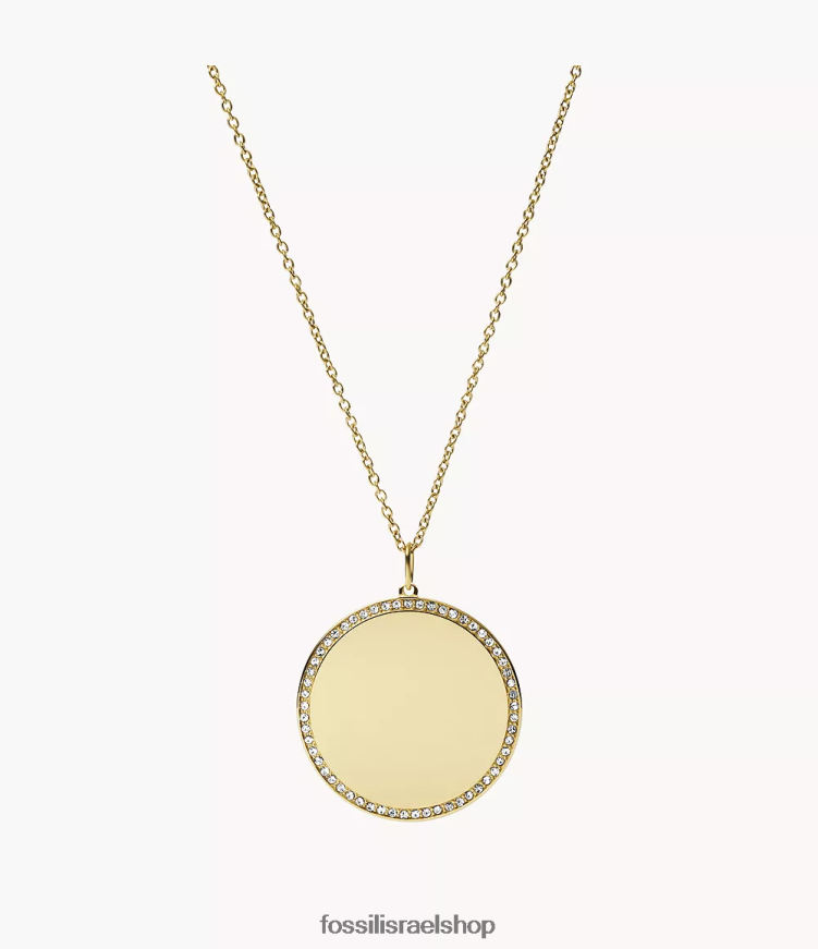 Fossil נשים שרשרת תליון מנירוסטה ליין L8J0B6918 תכשיט גוון זהב