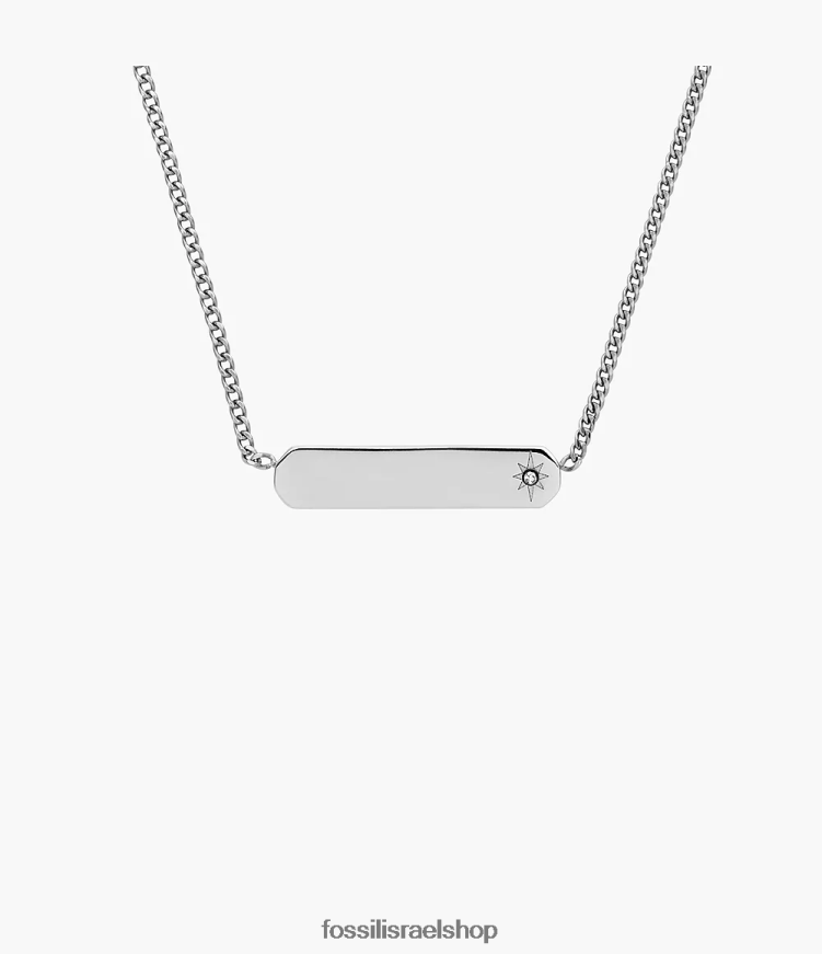 Fossil נשים שרשרת שרשרת בר מפלדת אל חלד L8J0B6919 תכשיט בגוון כסף