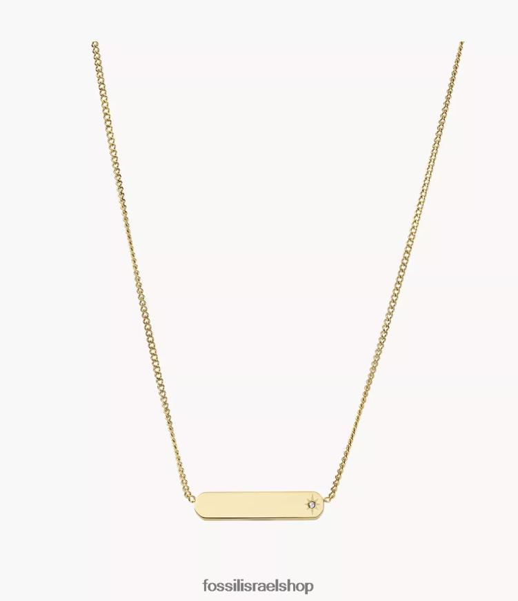 Fossil נשים שרשרת בר נירוסטה ליין L8J0B6931 תכשיט גוון זהב