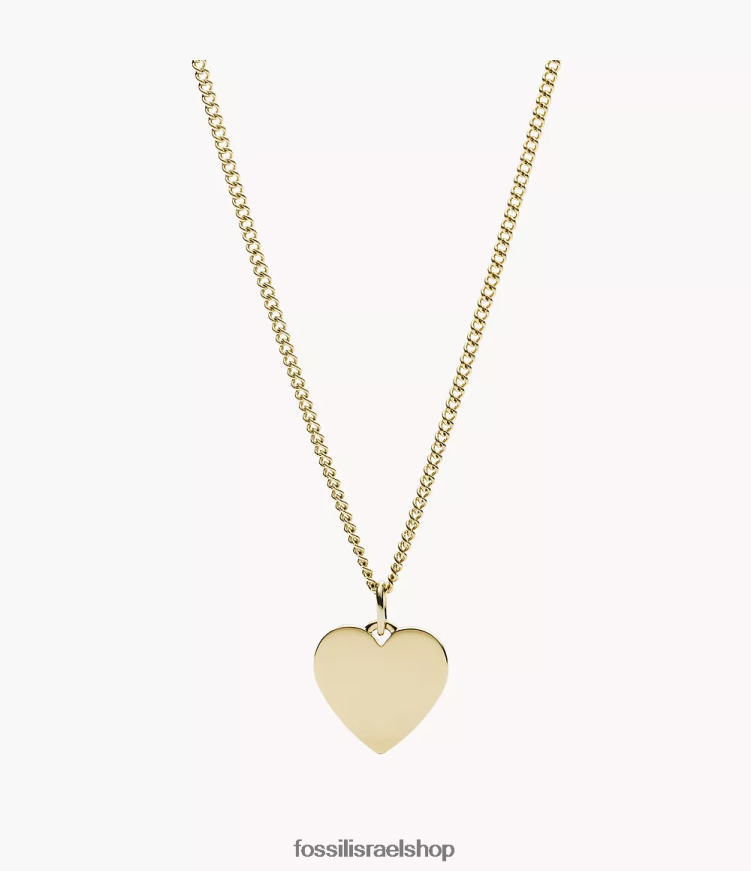 Fossil נשים שרשרת נירוסטה לב ליין L8J0B6941 תכשיט גוון זהב