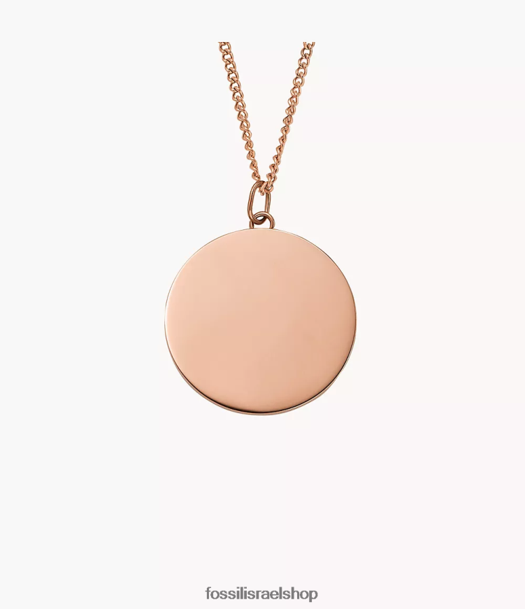 Fossil נשים שרשרת תליון מנירוסטה מצוירת L8J0B6944 תכשיט בגוון זהב ורדרד