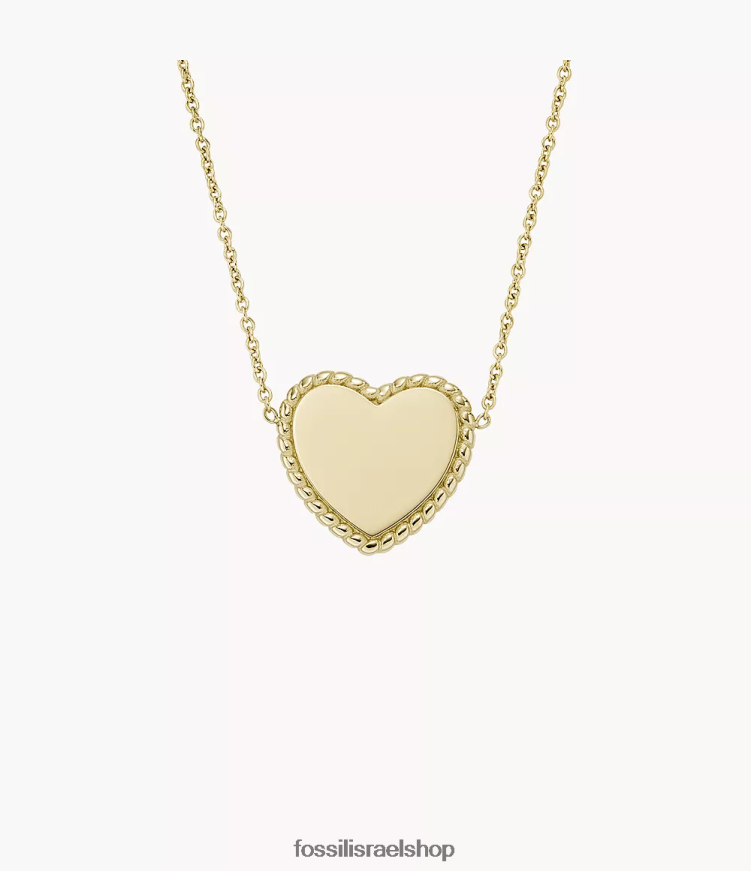 Fossil נשים שרשרת תחנת מנירוסטה מצוירת L8J0B6946 תכשיט גוון זהב