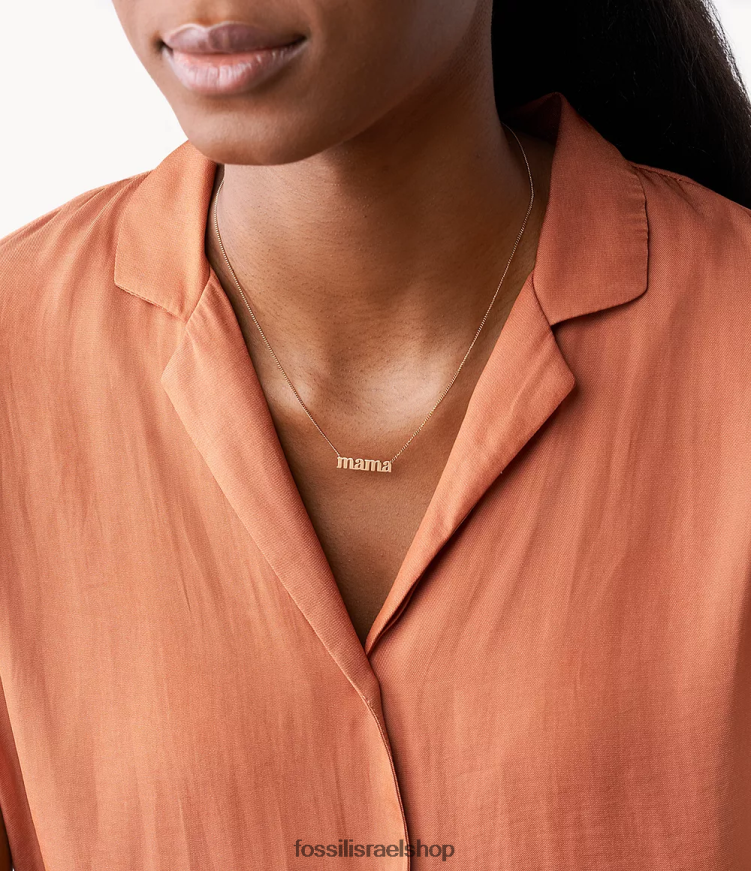 Fossil נשים שרשרת ג'ורג'יה מאמא נירוסטה L8J0B6949 תכשיט בגוון זהב ורדרד