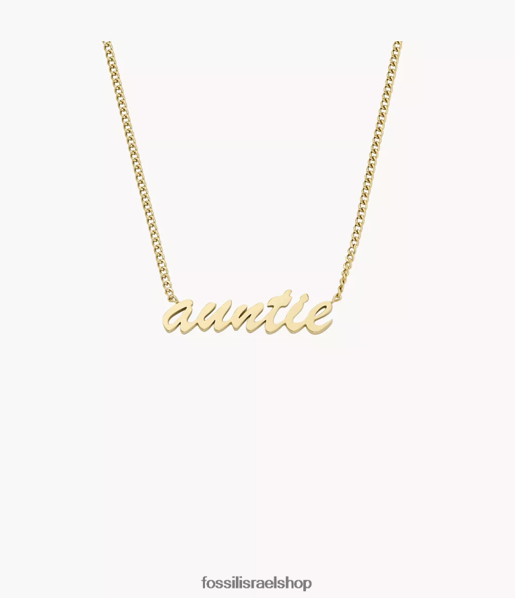 Fossil נשים שרשרת שם שרשרת נירוסטה שרשרת L8J0B6953 תכשיט גוון זהב