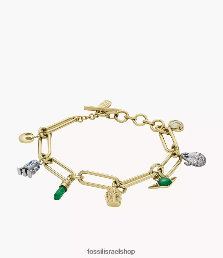 Fossil נשים צמיד קסם של מלחמת הכוכבים L8J0B6962 תכשיט אופל/אצנטורין ירוק/אמייל כחול