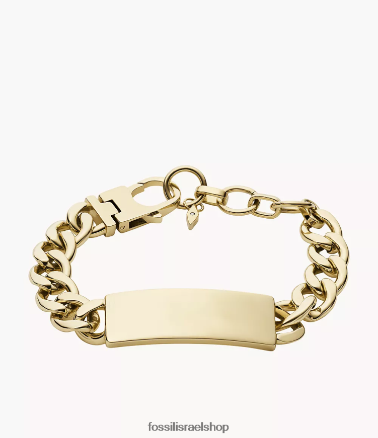 Fossil נשים צמיד מזהה נירוסטה צייר L8J0B6964 תכשיט גוון זהב