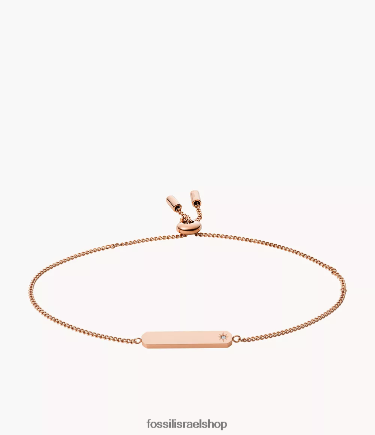 Fossil נשים צמיד שרשרת בר נירוסטה ליין L8J0B6970 תכשיט בגוון זהב ורדרד