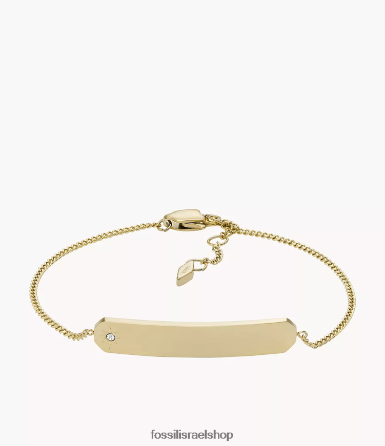 Fossil נשים צמיד שרשרת בר מפלדת אל חלד L8J0B6976 תכשיט גוון זהב