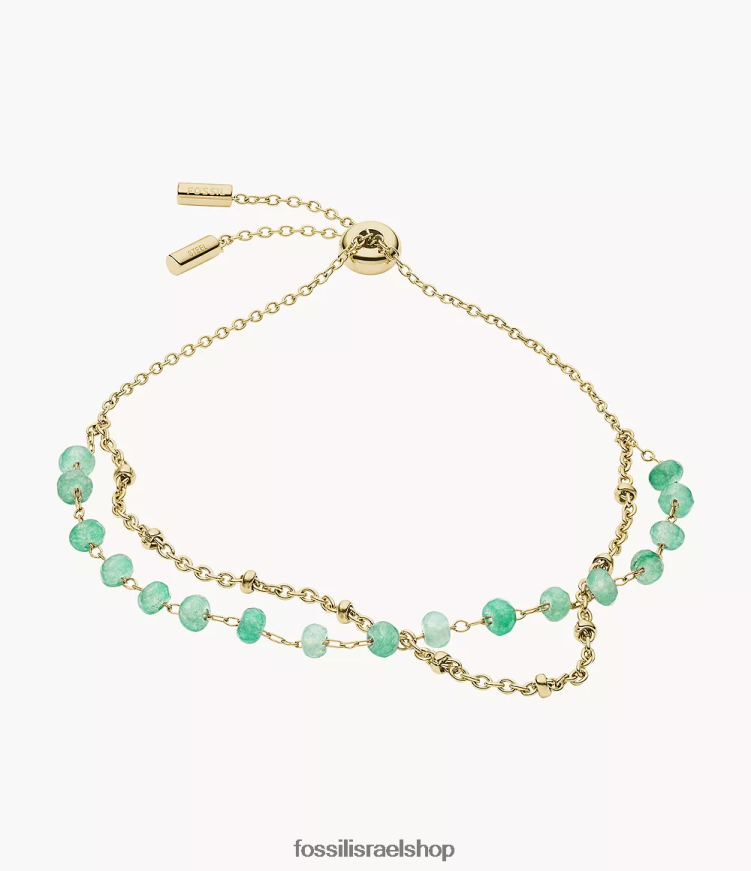 Fossil נשים צמיד חרוזים ירקן מודרני ג'ורג'יה L8J0B6977 תכשיט ירוק