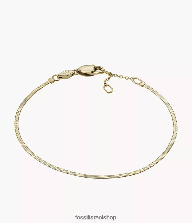 Fossil נשים צמיד שרשרת נירוסטה מוערם כולו L8J0B6978 תכשיט גוון זהב