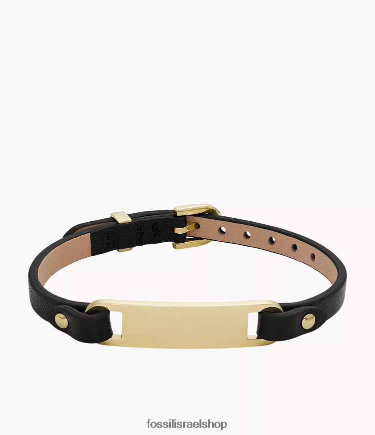 Fossil נשים צמיד רצועת עור מורשת פלאק L8J0B6980 תכשיט שָׁחוֹר