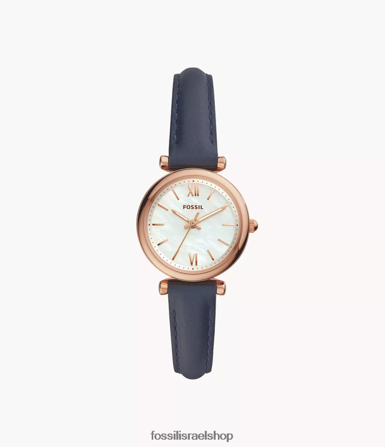 Fossil נשים שעון עור מיני של קארלי בעל שלוש ידיים L8J0B699 שעון חיל הים