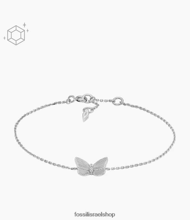 Fossil נשים צמיד שרשרת פרפרים סטרלינג L8J0B6992 תכשיט כסף