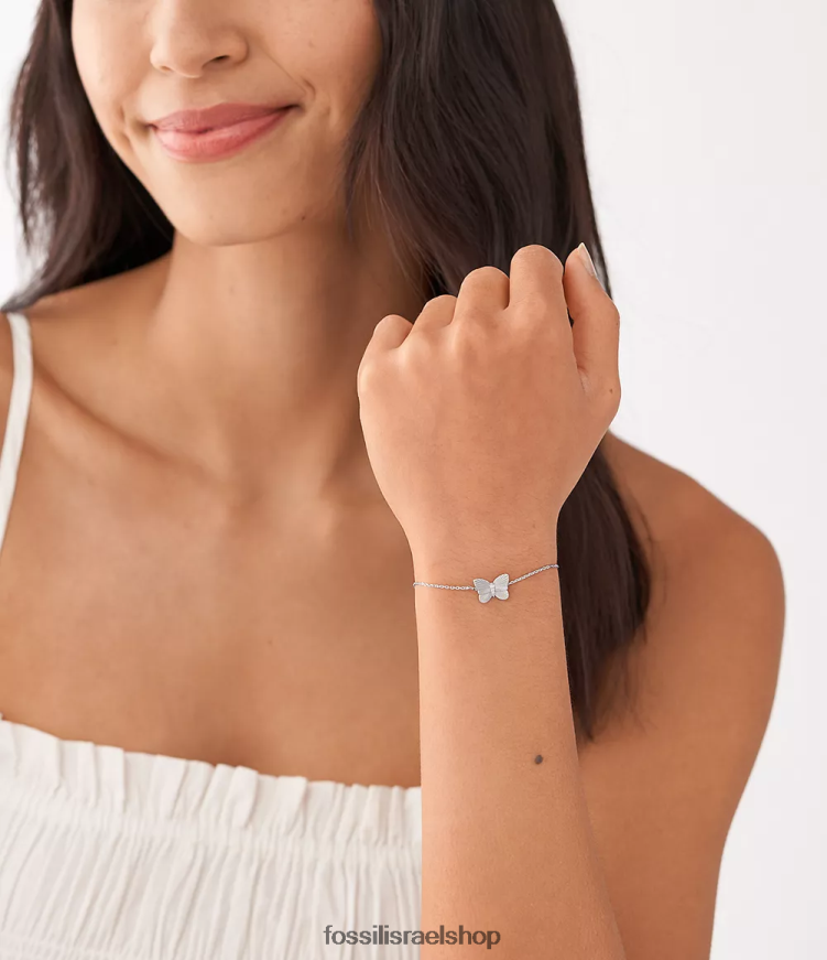 Fossil נשים צמיד שרשרת פרפרים סטרלינג L8J0B6992 תכשיט כסף