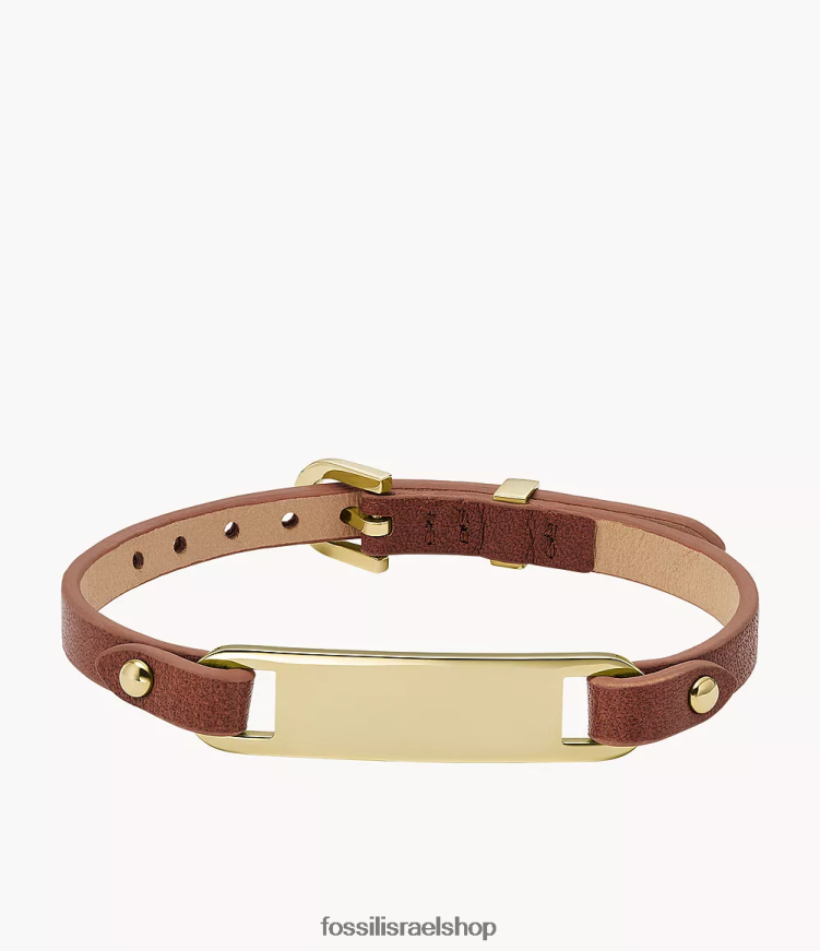 Fossil נשים צמיד רצועת עור מורשת פלאק L8J0B6999 תכשיט חום