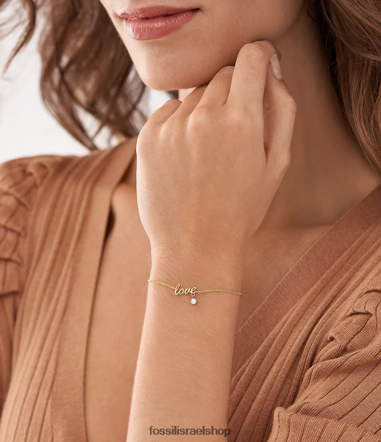Fossil נשים Sadie Love Notes צמיד תחנת נירוסטה L8J0B61016 תכשיט דו-גוני