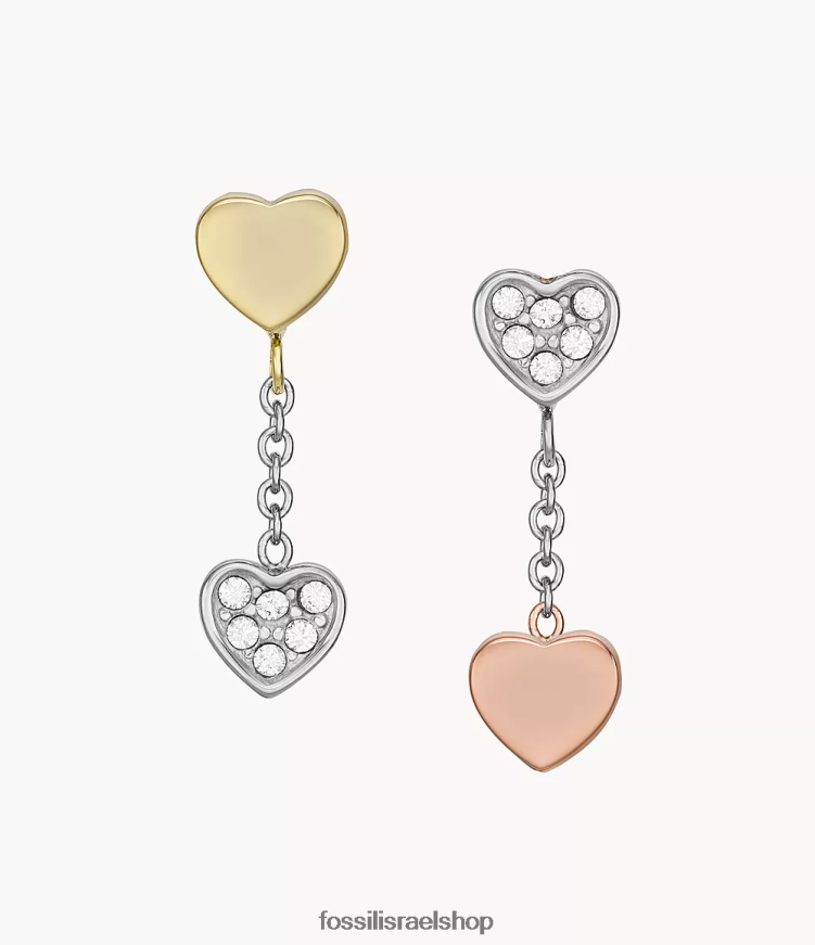 Fossil נשים עגילי נירוסטה תלת גווני Sadie galentine L8J0B61089 תכשיט דו-גוני