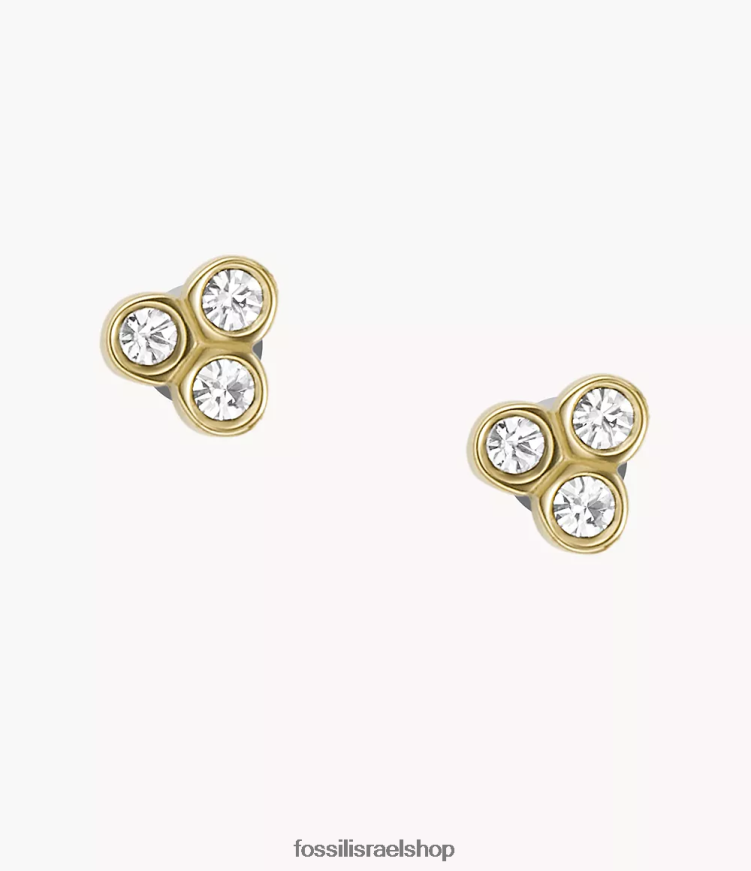 Fossil נשים עגילים צמודים מנירוסטה Sadie trio glitz L8J0B61045 תכשיט גוון זהב