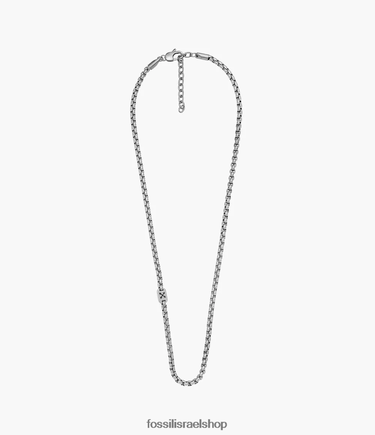 Fossil גברים שרשרת מפלדת אל חלד adventurer L8J0B61908 תכשיט בגוון כסף