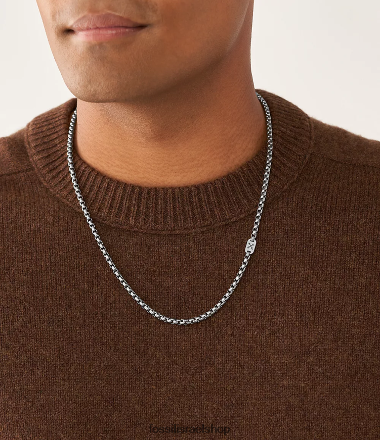 Fossil גברים שרשרת מפלדת אל חלד adventurer L8J0B61908 תכשיט בגוון כסף