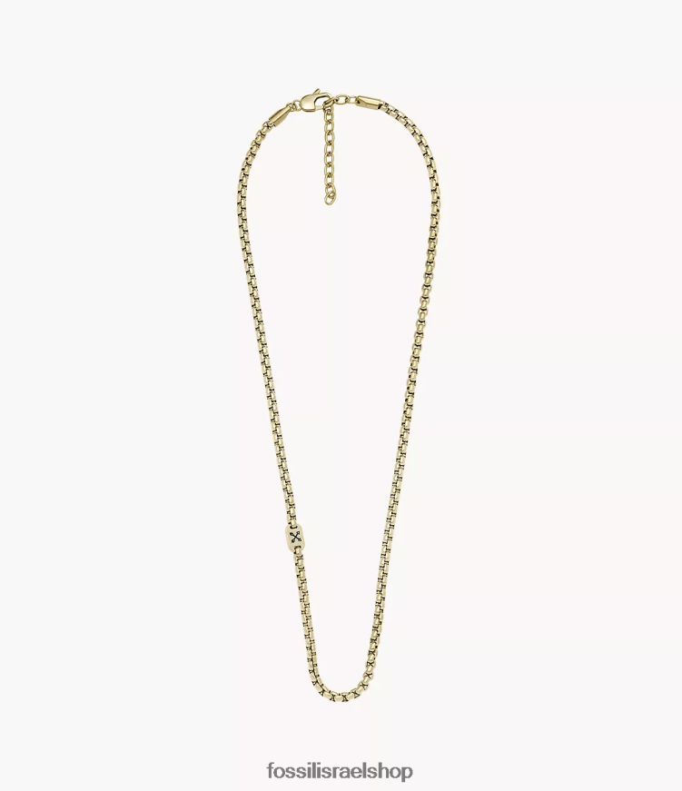 Fossil גברים שרשרת מפלדת אל חלד adventurer L8J0B61911 תכשיט גוון זהב