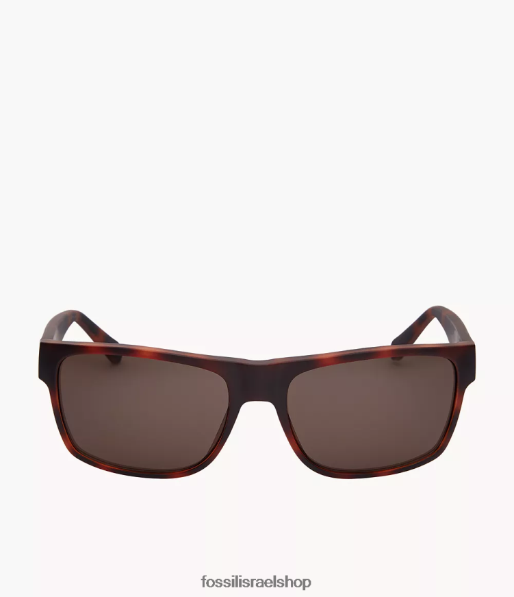 Fossil גברים משקפי שמש מלבני burke L8J0B62058 אבזר חום