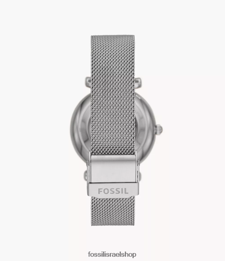 Fossil נשים שעון רשת נירוסטה אוטומטי של carlie L8J0B662 שעון בגוון כסף