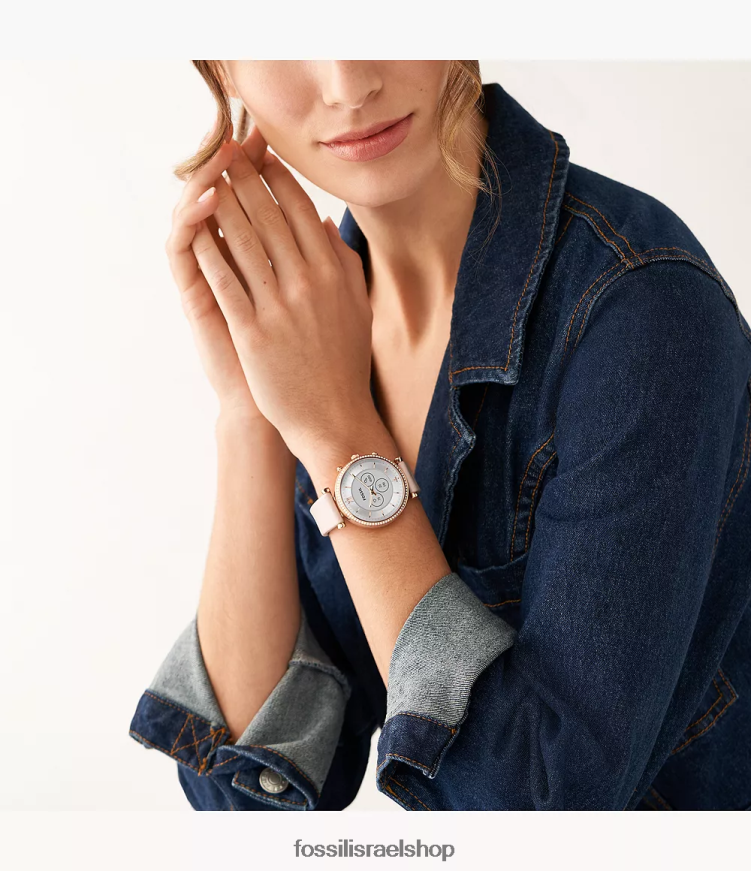 Fossil נשים עור שעון חכם היברידי של carlie gen 6 L8J0B615 שעון וָרוֹד
