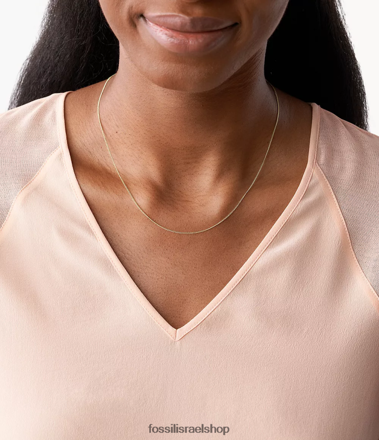 Fossil נשים corra הו כל כך מקסימה שרשרת שרשרת נירוסטה קצרה L8J0B61122 תכשיט גוון זהב