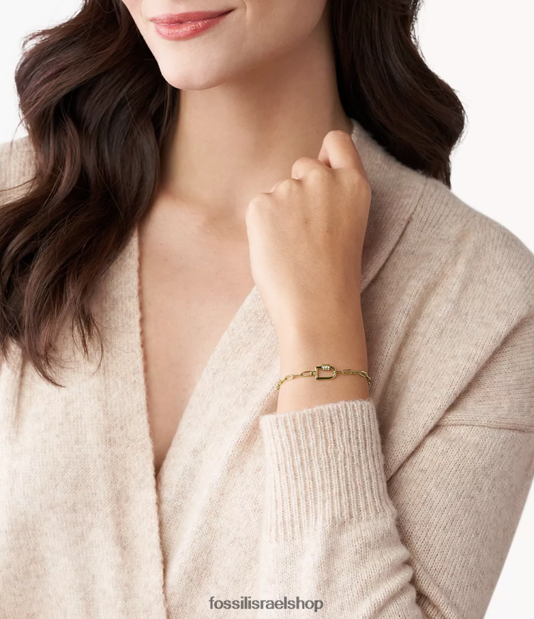 Fossil נשים corra הו כל כך מקסים צמיד שרשרת נירוסטה L8J0B61125 תכשיט גוון זהב