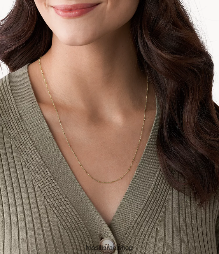 Fossil נשים corra הו כל כך מקסימה שרשרת נירוסטה ארוכה L8J0B61130 תכשיט גוון זהב