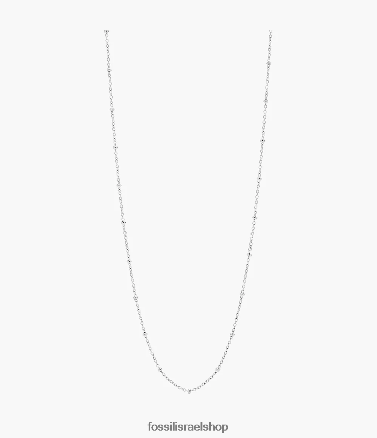 Fossil נשים corra הו כל כך מקסימה שרשרת נירוסטה ארוכה L8J0B61144 תכשיט בגוון כסף