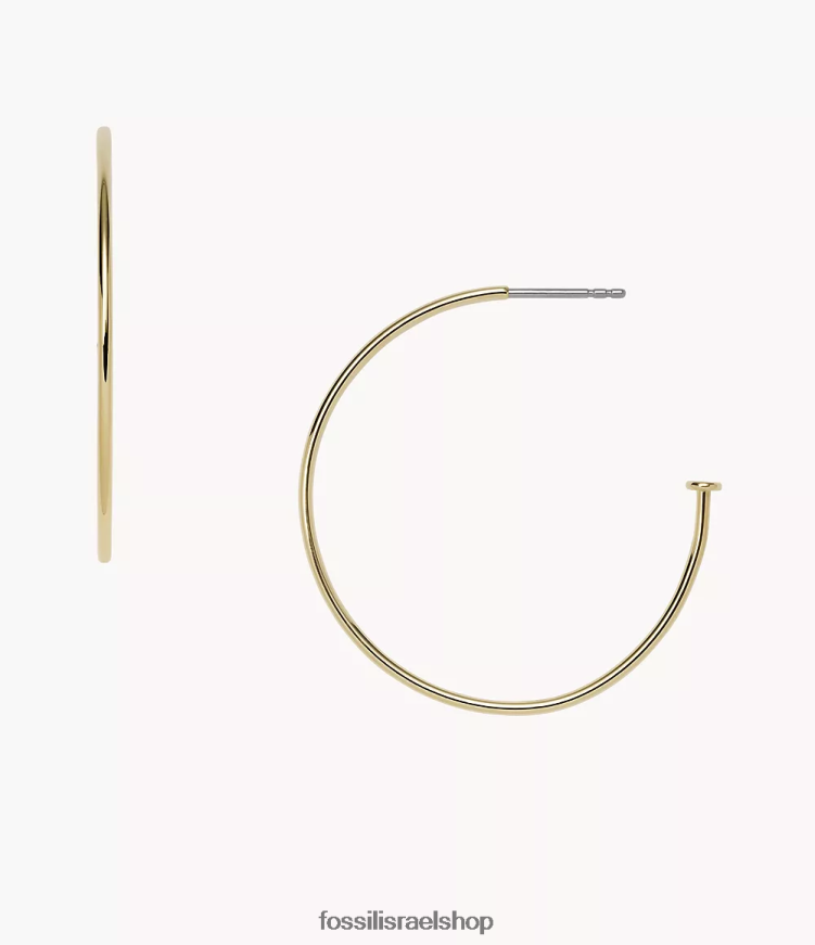 Fossil נשים corra הו כל כך מקסימים עגילי חישוק נירוסטה L8J0B61165 תכשיט גוון זהב