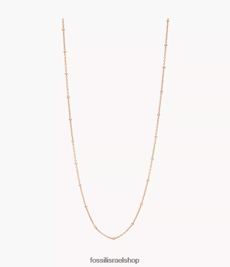 Fossil נשים corra הו כל כך מקסימה שרשרת נירוסטה ארוכה L8J0B61201 תכשיט בגוון זהב ורדרד