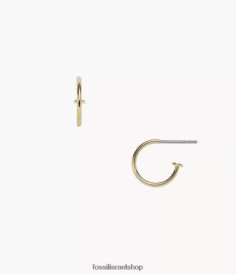 Fossil נשים corra הו כל כך מקסימים עגילי חישוק נירוסטה L8J0B61257 תכשיט גוון זהב