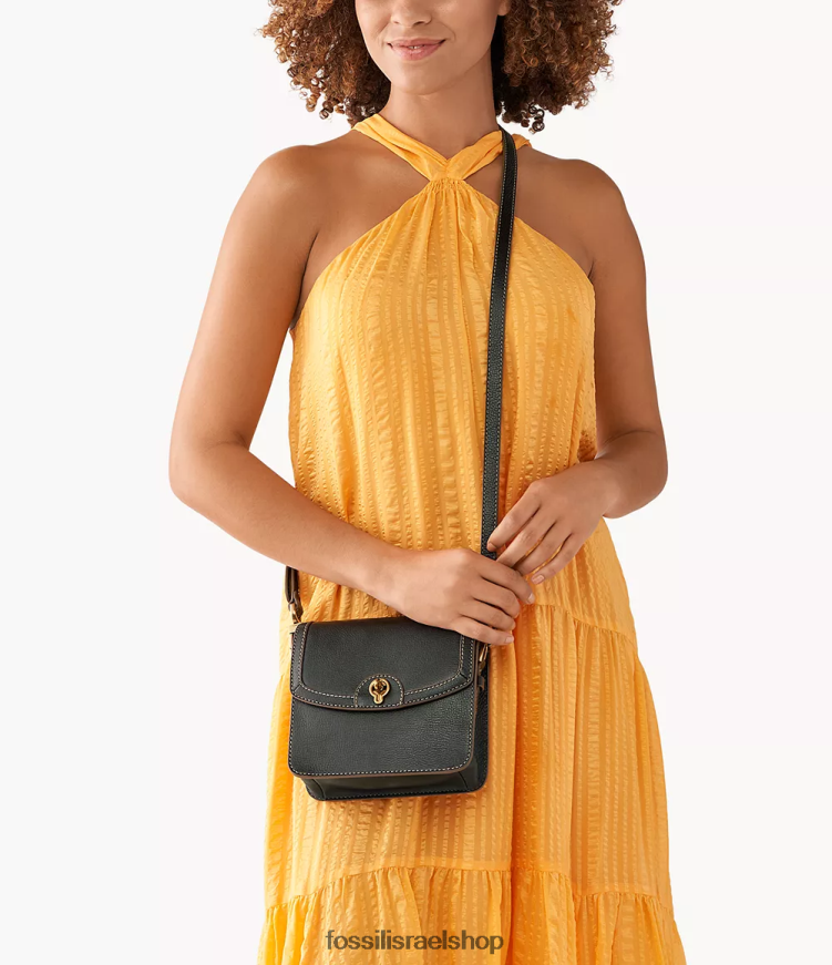 Fossil נשים אינסלי דש קטן crossbody L8J0B6479 תיק שָׁחוֹר