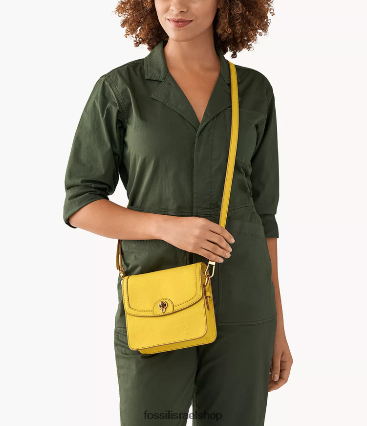 Fossil נשים אינסלי דש קטן crossbody L8J0B6514 תיק צהוב