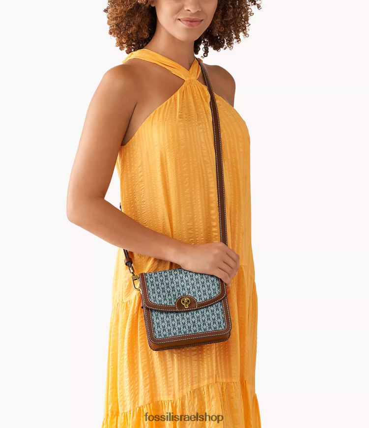 Fossil נשים אינסלי דש קטן crossbody L8J0B6580 תיק כְּחוֹל