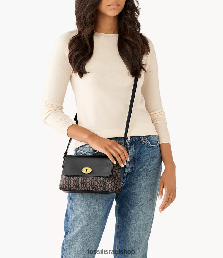 Fossil נשים גבריאלה דש קטן crossbody L8J0B6638 תיק שָׁחוֹר