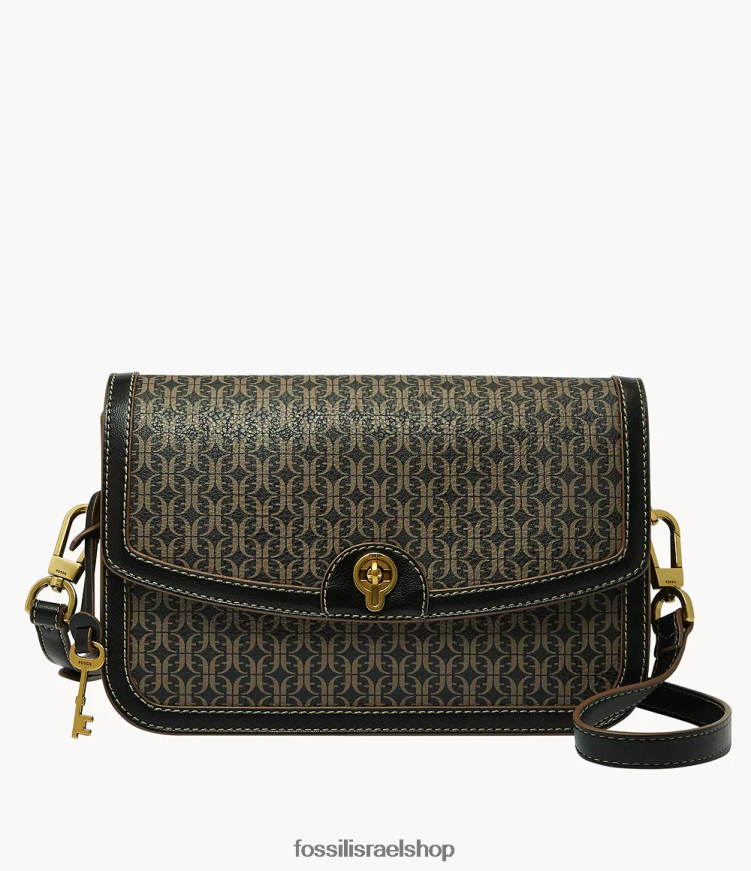 Fossil נשים אינסלי פלאפ crossbody L8J0B6641 תיק שָׁחוֹר