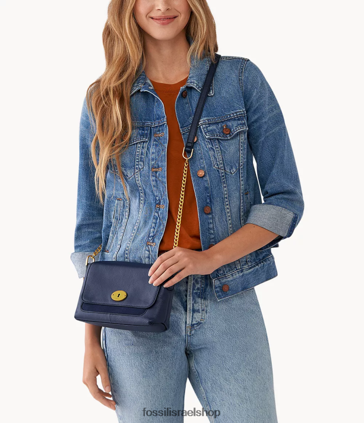 Fossil נשים גבריאלה דש קטן crossbody L8J0B6656 תיק חיל הים
