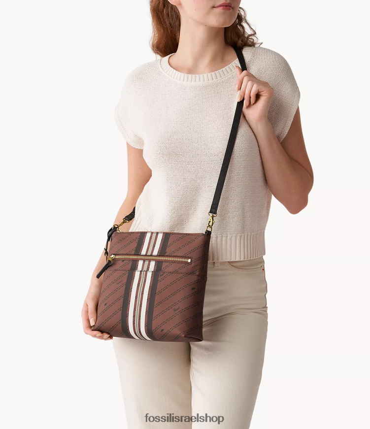 Fossil נשים פיונה crossbody גדול L8J0B6660 תיק חום
