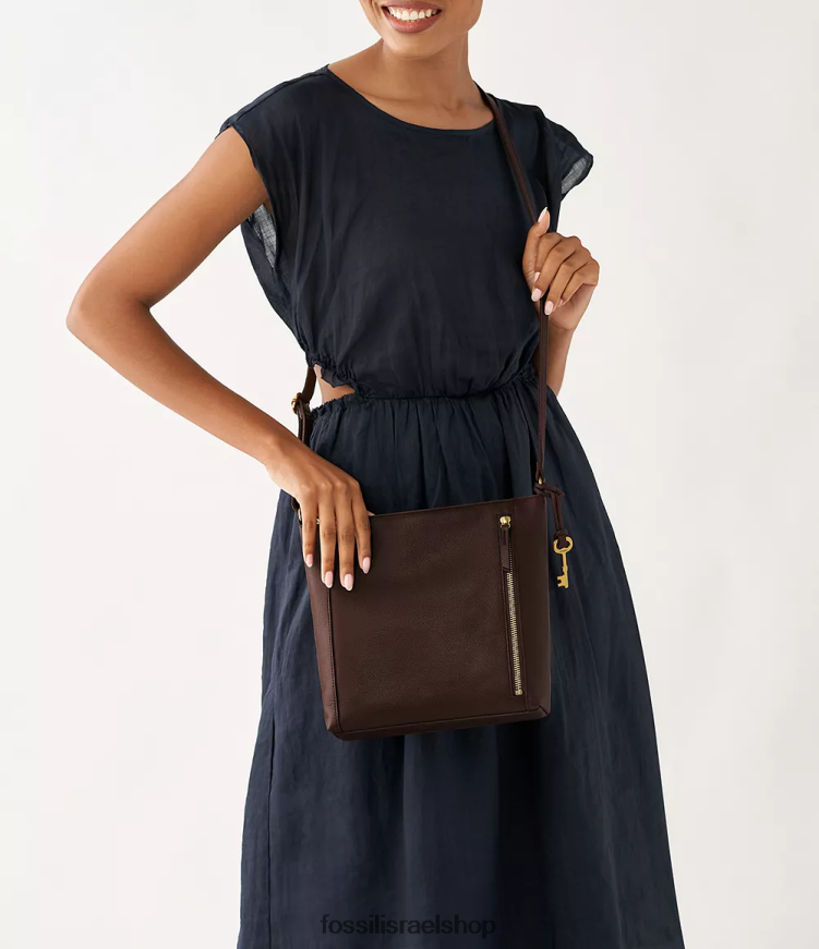 Fossil נשים טרה crossbody L8J0B6683 תיק חום כהה