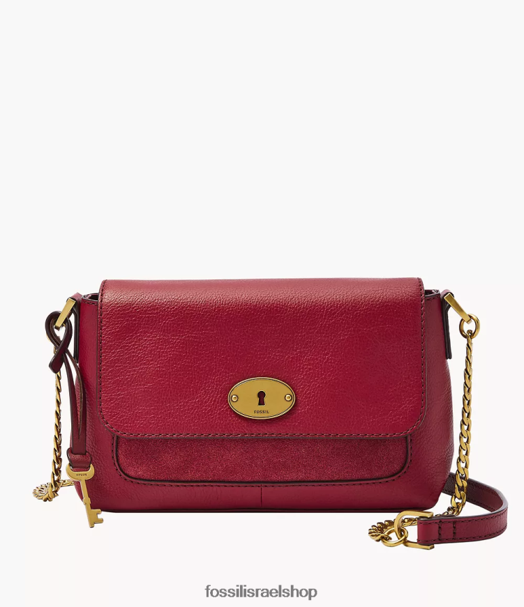 Fossil נשים גבריאלה דש קטן crossbody L8J0B6719 תיק אָדוֹם