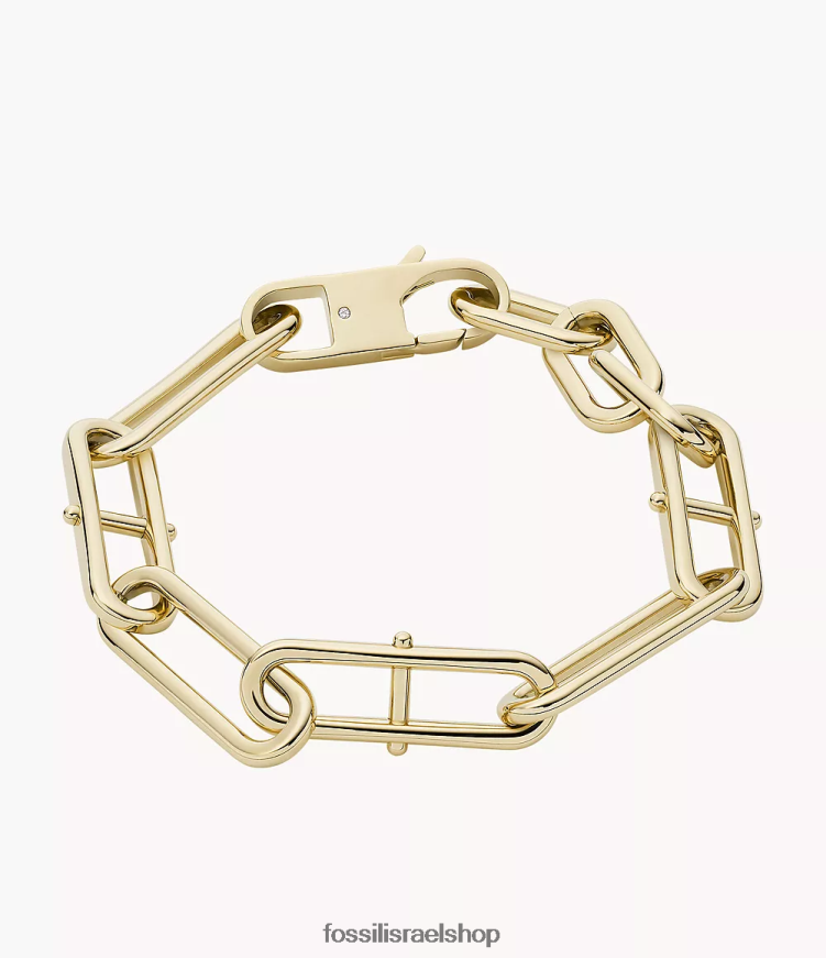 Fossil נשים מורשת d-link צמיד שרשרת נירוסטה L8J0B6963 תכשיט גוון זהב