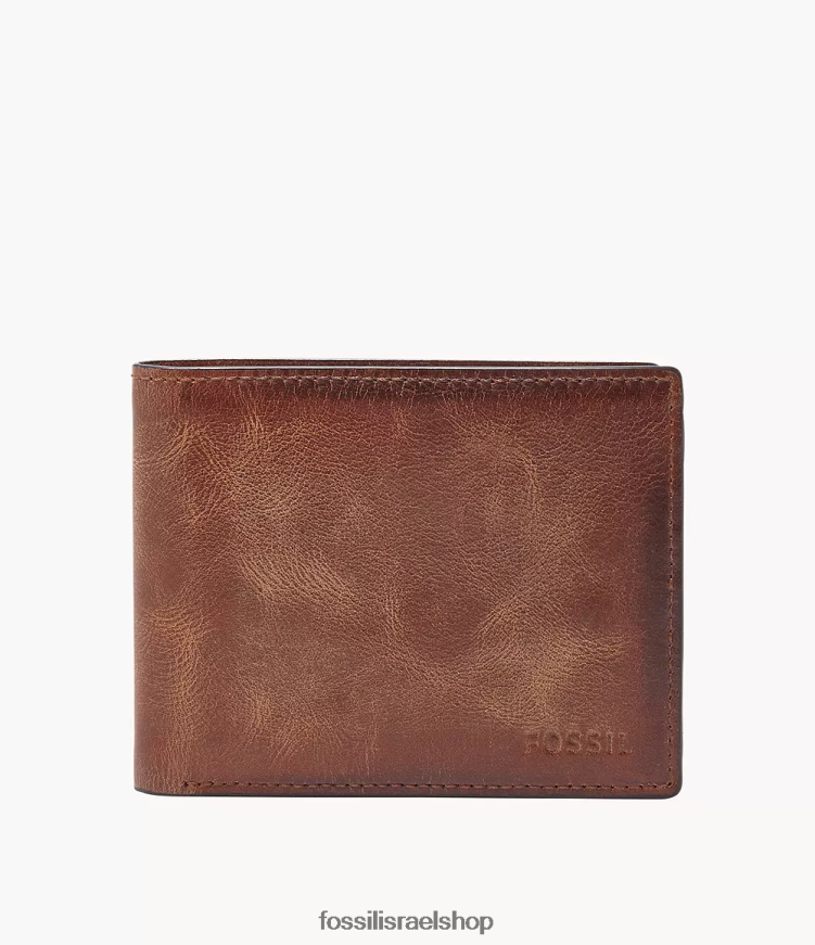 Fossil גברים derrick rfid flip id bifold L8J0B61656 ארנק חום