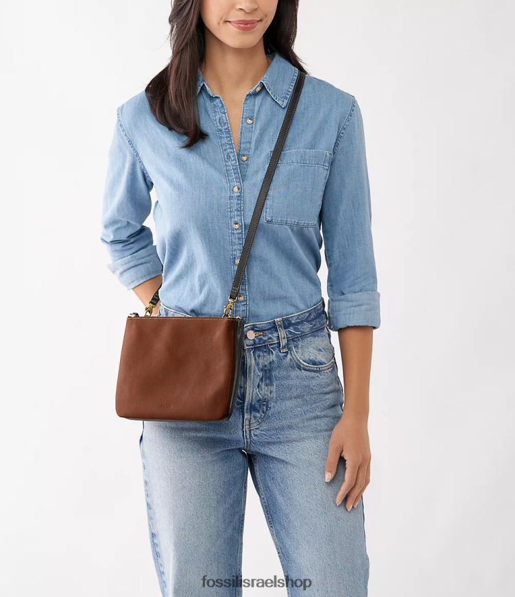 Fossil נשים devon crossbody L8J0B6410 תיק שָׁחוֹר