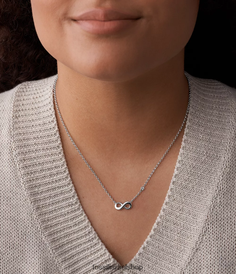 Fossil נשים elliott infinite love שרשרת בקופסה סטרלינג L8J0B6922 תכשיט כסף