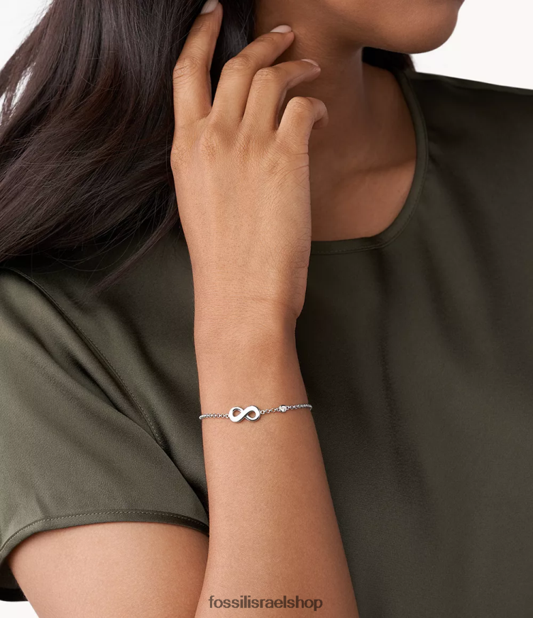 Fossil נשים elliott infinite love צמיד בקופסא סטרלינג L8J0B6995 תכשיט כסף