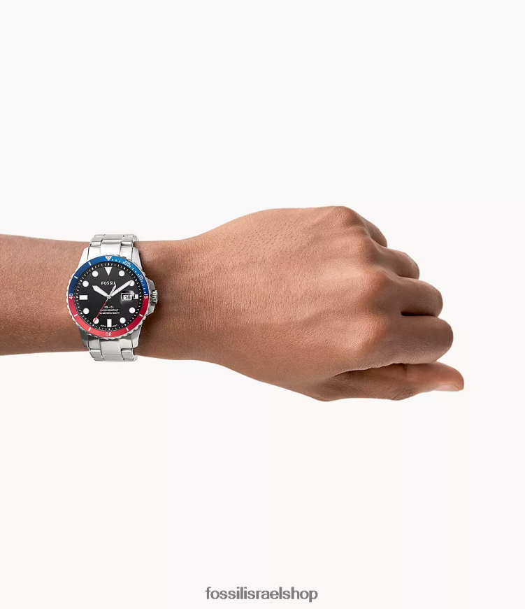 Fossil גברים fb-01 שעון נירוסטה תלת ידיים L8J0B61359 שעון בגוון כסף